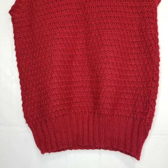 Vintage Sears Kings Road The Men's Store knit vest red size M medium v-neck - Picture 4 of 7